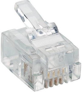 RJ11 moduláris csatlakozó dugó, egyenes, 4P4C, Lumberg P 127