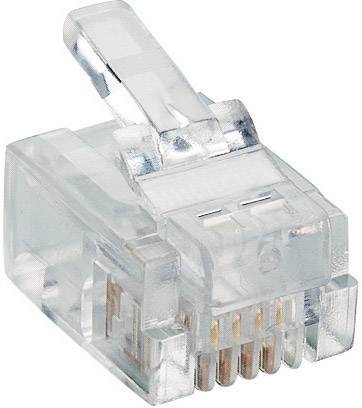 RJ11 moduláris csatlakozó dugó, egyenes, 4P4C, Lumberg P 127