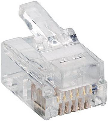 RJ12 moduláris csatlakozó dugó, egyenes, 6P6C, Lumberg P 128
