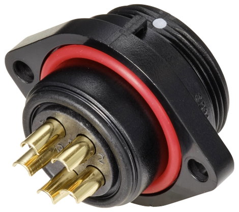 IP68-as csatlakozó, kerek 5 pól. 30 A Weipu SP2113 / P 5 3. kép