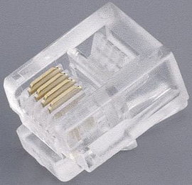 RJ11 moduláris csatlakozó dugó, egyenes, 6P4C, BKL Electronic 142142