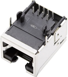 RJ45 beépíthető csatlakozó aljzat, 8P8C, vízszintes, BEL Stewart Connectors 1450-2000-02