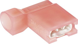 Lapos csúszósaru hüvely 6,3 x 0,8 mm 90°, szigetelt, piros, TE Connectivity 3-520133-2