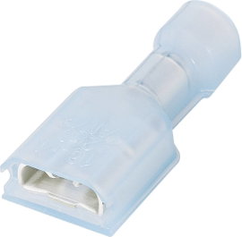 Lapos csúszósaru hüvely 4,8 x 0,5 mm, szigetelt, piros, TE Connectivity 2-520409-2