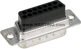 D-SUB hüvelyes kapocsléc 180 ° pólusszám: 9 Harting 09 67 009 4701 1 db