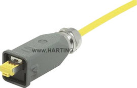 Han® 3 A RJ45 10 G Csatlakozó dugó, egyenes pólusszám: 8 Han® 3 A RJ45 10G Schwarz Harting tartalom:
