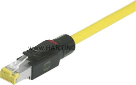 Industrial® Dugaszolós csatlakozó készlet RJ45 10G dugó, egyenes Industrial® 10G fekete Harting tart