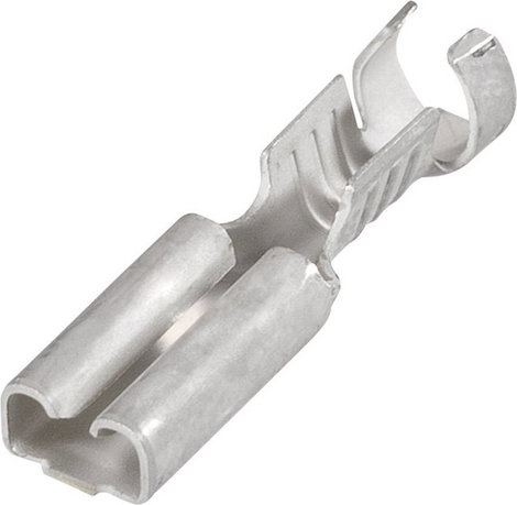 Lapos csúszósaru hüvely 6,3 x 0,8 mm, szigeteletlen, fém, TE Connectivity 1-160304-2