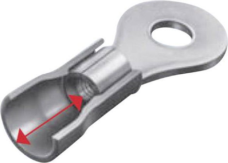 Lapos csúszósaru hüvely 6,3 x 0,8 mm, szigetelt, piros, TE Connectivity 9-160583-5 2. kép
