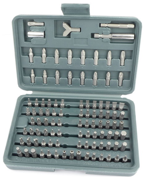 Bit készlet 100 részes 6,3 mm (1/4)-os speciális biztonsági BIT készlet 812045 2. kép