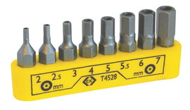 C.K. T4528 Csavarhúzó bits készlet 8 részes, hatlap furattal, 2  2.5  3  4  5  5.5  6  7 mm