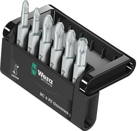 Kereszthornyú PZ bitek Mini-Check PZ 50 mm 6 részes Wera 05056471001 Bit készlet PZ 1/PZ 2/PZ 3(1/4)