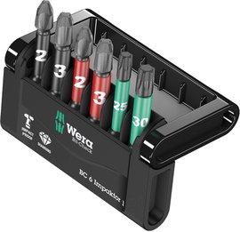 Torx BIT készlet, kereszthornyú PH, PZ és Torx 6 részes BIT készlet Wera Mini-Check Impaktor 4 05057