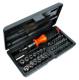 Racsnis bit készlet, racsnis csavarhúzó készlet és dugókulcs készlet 1/4 (6.3 mm) 57 mm AVIT AV07030