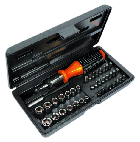 Racsnis bit készlet, racsnis csavarhúzó készlet és dugókulcs készlet 1/4 (6.3 mm) 57 mm AVIT AV07030