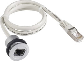 RJ45 hosszabbító 150 cm, dugó - beépíthető hüvely, szürke, Schlegel RRJ_RJ45_150CM