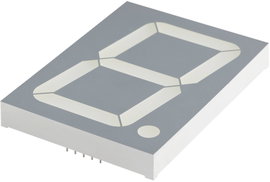 7 szegmenses kijelző, piros 101.2 mm 7.4 V Számjegyek: 1 Kingbright SA40-19SURKWA