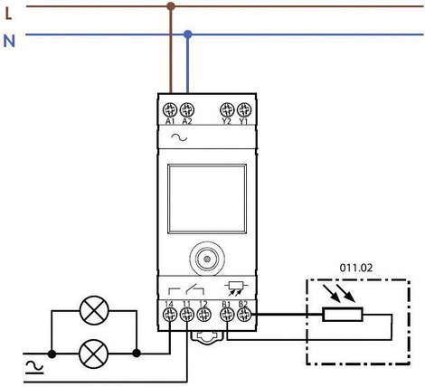Finder DIN sínes alkonykapcsoló, LCD-s, 230V/AC, 2-150 lux, 1 áramkör, 11.91.8.230.0000 3. kép
