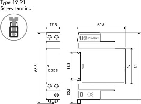Finder teljesítmény modul alkonykacsolóhoz, 12V/DC, 1 váltó, 19.91.9.012.4000 2. kép