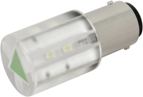 LED lámpa BA15d Zöld 230 V/AC 280 mcd CML