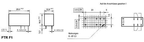 Miniatűr teljesítményrelé, Takamisawa FTR-F1 CD 024 18 - 44,4 V/DC, 300 V/DC, 125 VA, IP67, 2 x vált 2. kép