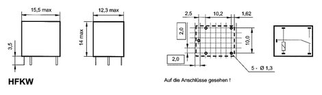 Hongfa HFKW/012-1Z W Autós relé 12 V/DC 10 A 1 váltó 2. kép