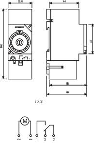 Finder DIN sínes timer időkapcsolórelé, 1 áramkör, 250V/16A, 12.01.8.230.0000 2. kép