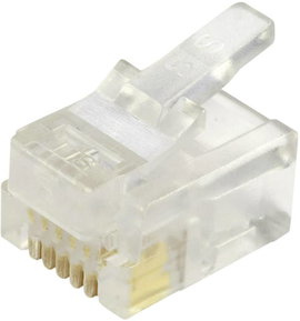 RJ12 moduláris csatlakozó dugó, egyenes, 6P6C, BEL Stewart Connectors 940-SP-3066