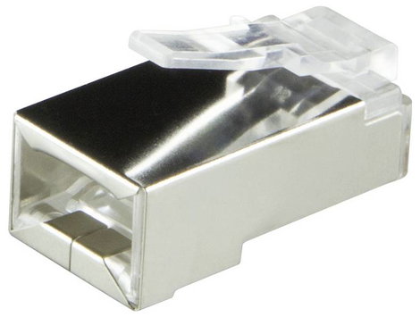 Csatlakozó dugó, RJ45, árnyékolt, CAT 5e Ppirosect Dugó, egyenes Pólusszám: 8P8C MP0022 Fekete LogiL 2. kép