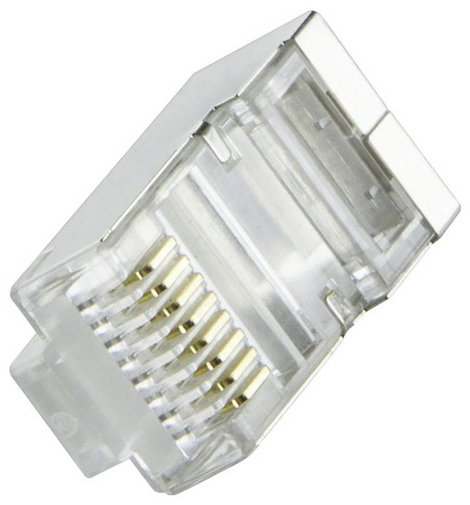 Csatlakozó dugó, RJ45, árnyékolt, CAT 5e Ppirosect Dugó, egyenes Pólusszám: 8P8C MP0022 Fekete LogiL 3. kép