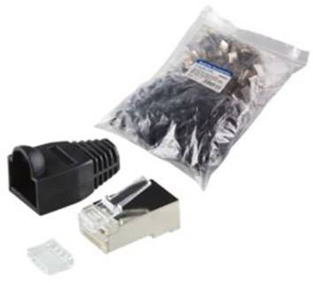 Csatlakozó dugó, RJ45, árnyékolt, CAT 5e Ppirosect Dugó, egyenes Pólusszám: 8P8C MP0022 Fekete LogiL 6. kép