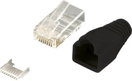 Csatlakozó dugó, RJ45, árnyékolatlan, CAT 6 Dugó, egyenes Pólusszám: 8P8C MP0024 Fekete LogiLink Tar