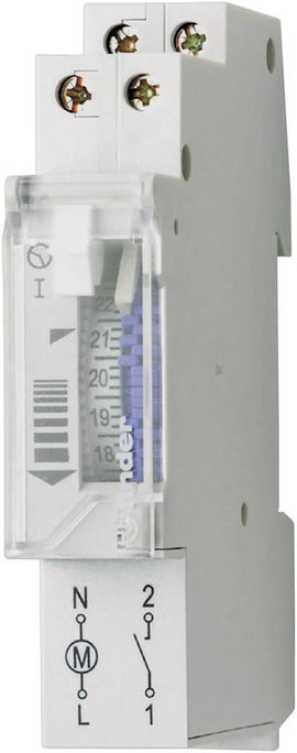 Finder DIN sínes napi időkapcsolórelé, 1 áramkör, 230V/AC, 250V/16A, 12.11.8.230.0000