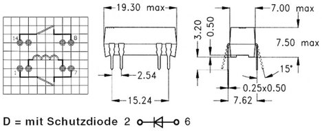 Reed relé Dual-in-line házban, DIO05-2A72-21L , 5 V/DC 0.5 A 10 W StandexMeder Electronics 2. kép