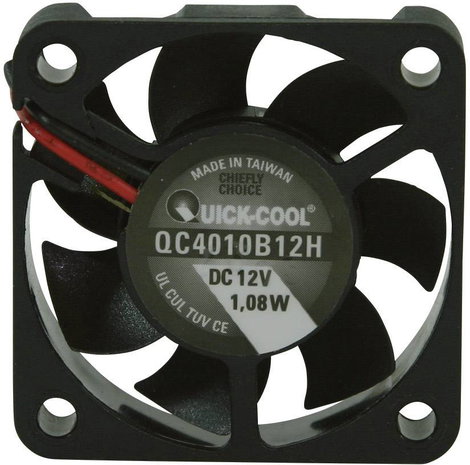 Axiális ventilátor (ipari), 12 V/DC 12,23 m³/h (Sz x Ma x Mé) 40 x 40 x 10 mm QuickCool QC4010B12H