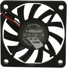 Axiális ventilátor (ipari), 12 V/DC 25,74 m³/h (Sz x Ma x Mé) 60 x 60 x 10 mm QuickCool QC6010B12H