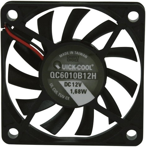 Axiális ventilátor (ipari), 12 V/DC 25,74 m³/h (Sz x Ma x Mé) 60 x 60 x 10 mm QuickCool QC6010B12H