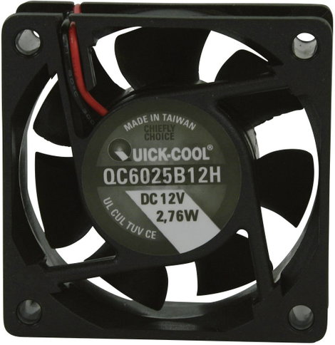 Axiális ventilátor (ipari), 12 V/DC 34,86 m³/h (Sz x Ma x Mé) 60 x 60 x 25 mm QuickCool QC6025B12H