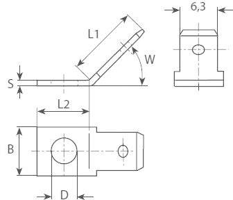 Dugaszoló csúszósaru, 6,3 mm / 0,8 mm 45° szigeteletlen, fémes Vogt Verbindungstechnik 3841.8 2. kép