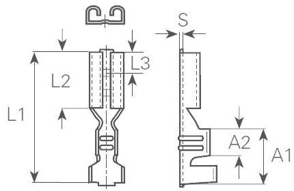Lapos csúszósaru hüvely 4,8 x 0,8 mm, szigeteletlen, fém, Vogt Verbindungstechnik 3805.67 2. kép