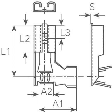 Lapos csúszósaru hüvely 4,8 x 0,8 mm 90°, szigeteletlen, fém, Vogt Verbindungstechnik 380208.67