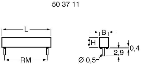 PIC MS-105 tokozott reed érzékelő, 120V, 0,5A, 10W, 1 x NO 2. kép