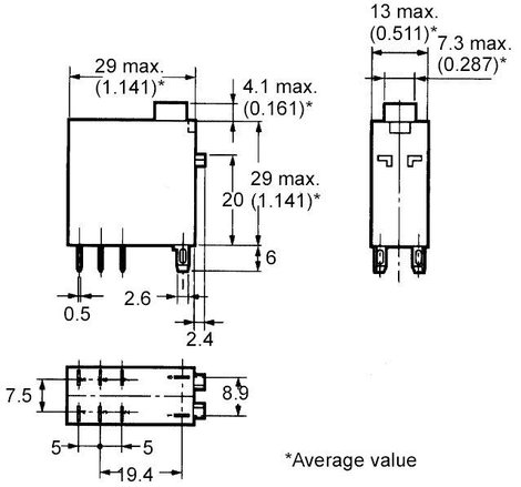PCB erősáramú relé, G2R-2-SNDI 24 VDC 3. kép