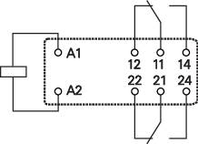 Teljesítményrelé, 2UK 6VDC 8A RT2 3. kép