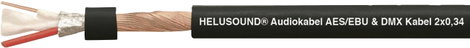 Audio vezeték, AES/EBU & DMX-Kabel 2 x 0,34 mm² Fekete méteráru Helukabel