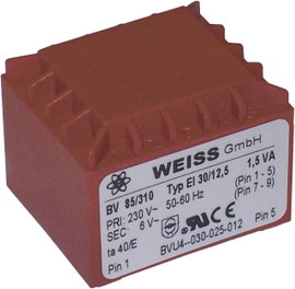 Transzformátor 1,5VA 230V / 24V / 63MA