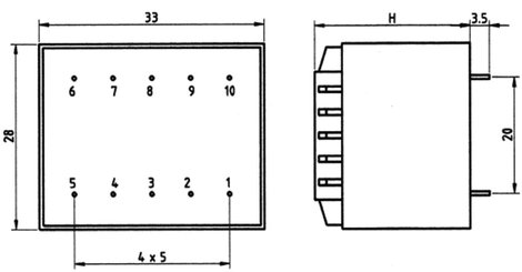 Transzformátor 1,5VA 230V / 24V / 63MA 2. kép