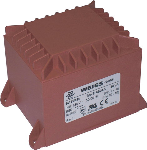 Transzformátor 50,0 VA 230V / 15V / 3,34A