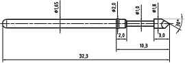 Mérőhegy, rugóérintkezős mérőtüske PTR 2021-H-1.5N-RH-1.8