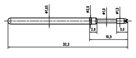 Mérőhegy, rugóérintkezős mérőtüske PTR 2021-Q-1.5N-NI-1.3 2. kép